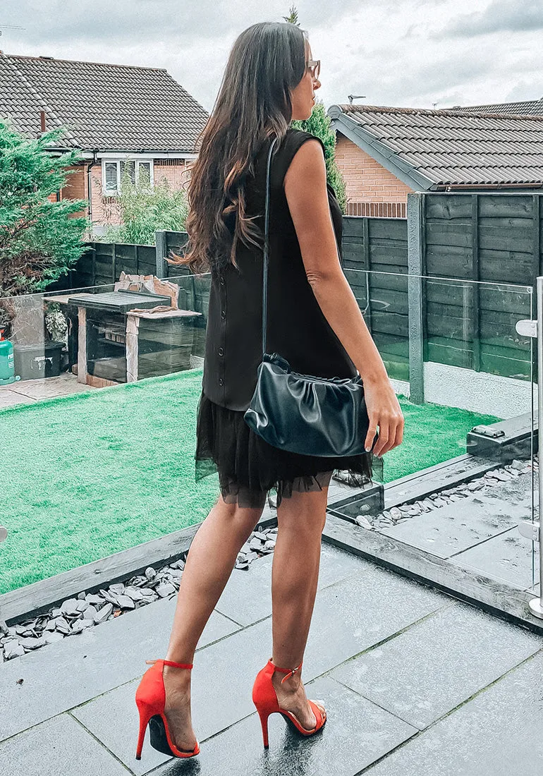Black LookbookStore Cocktail Dresses for Women Wedding Guest Tulle Dress Sleeveless Summer Shift Dresses Special Occasions