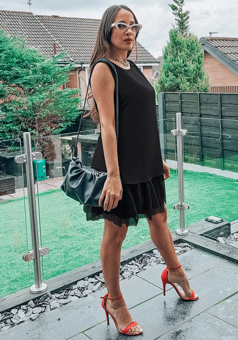Black LookbookStore Cocktail Dresses for Women Wedding Guest Tulle Dress Sleeveless Summer Shift Dresses Special Occasions