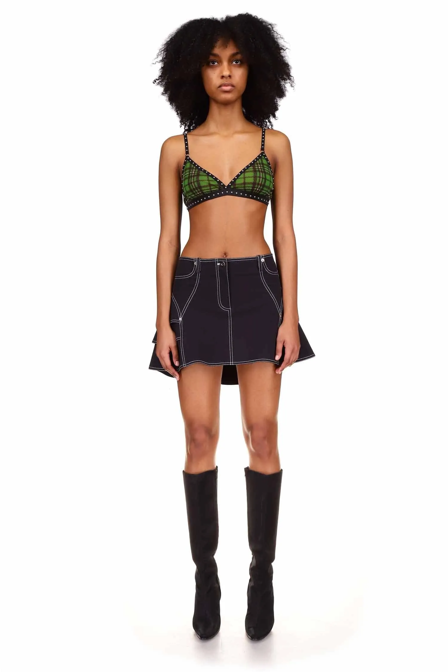 Black Mini Ruffle Skirt