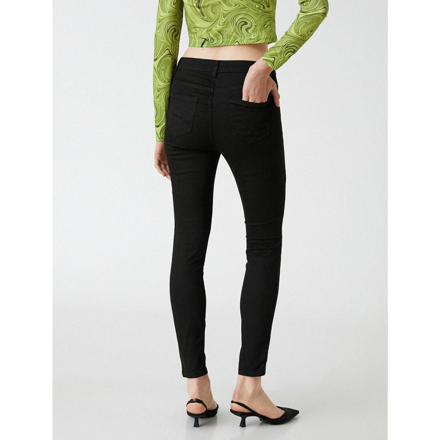 Black Skinny Ripped High Waist Jeans