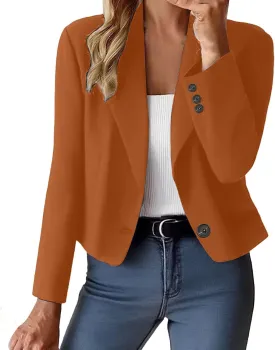Blazers for Women 2025 Cropped Business Casual Outfits Long Sleeve Open Front Cardigan Work Suit Fall Fashion Coat