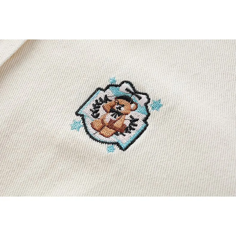 Embroidery Washed Loose Fit Denim Jacket