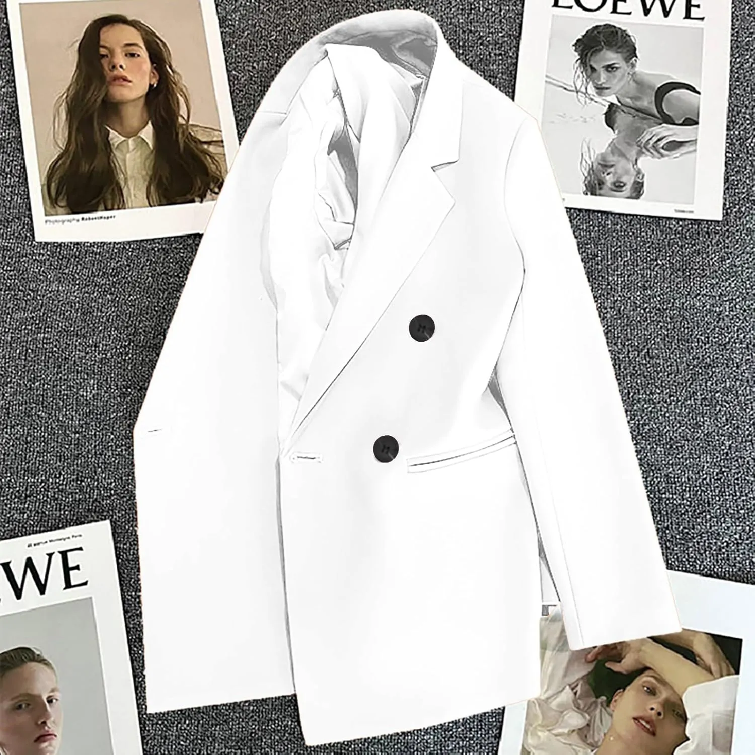 Fall Blazers for Women 2024 Business Casual Long Sleeve Dressy Open Front Coats Work Office Oversized Suit Jackets