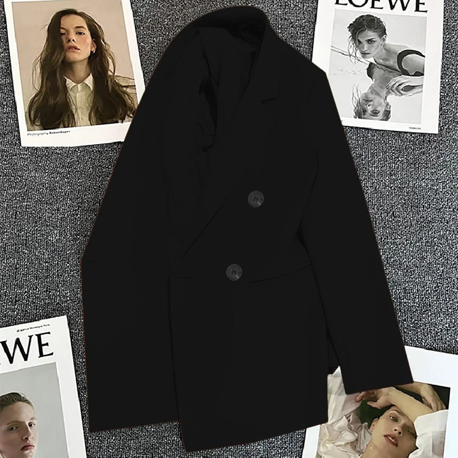 Fall Blazers for Women 2024 Business Casual Long Sleeve Dressy Open Front Coats Work Office Oversized Suit Jackets