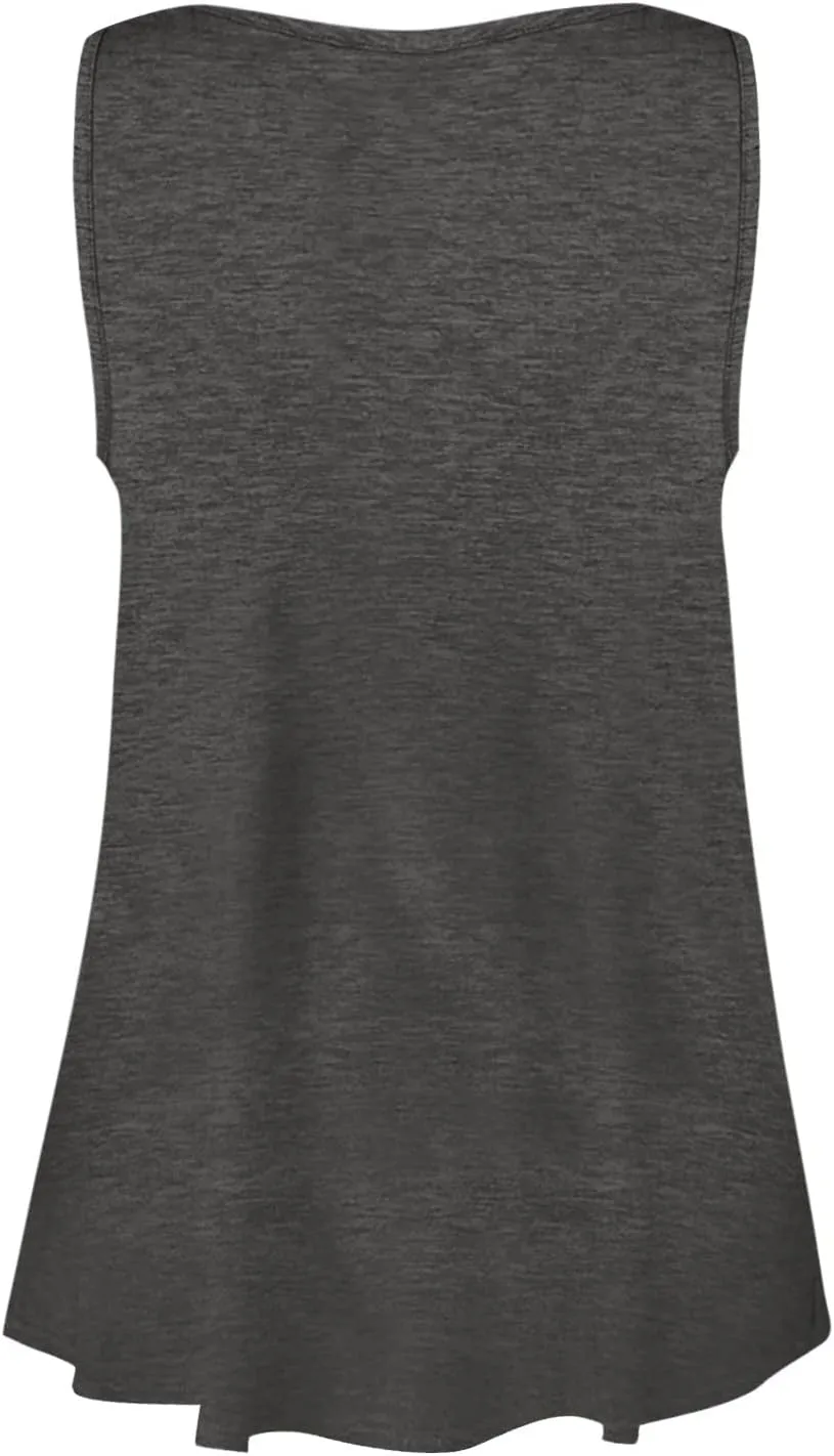 Henley Tank Tops for Women 2025 Loose Fit Dressy Casual Sleeveless Button Shirts Trendy Summer Beach Vacation Clothes