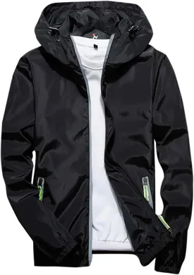 Lightweight Windbreaker Jackets For Men Big And Tall Spring Fall Casual Zipper Waterproof Mountain Coats,M-7XL