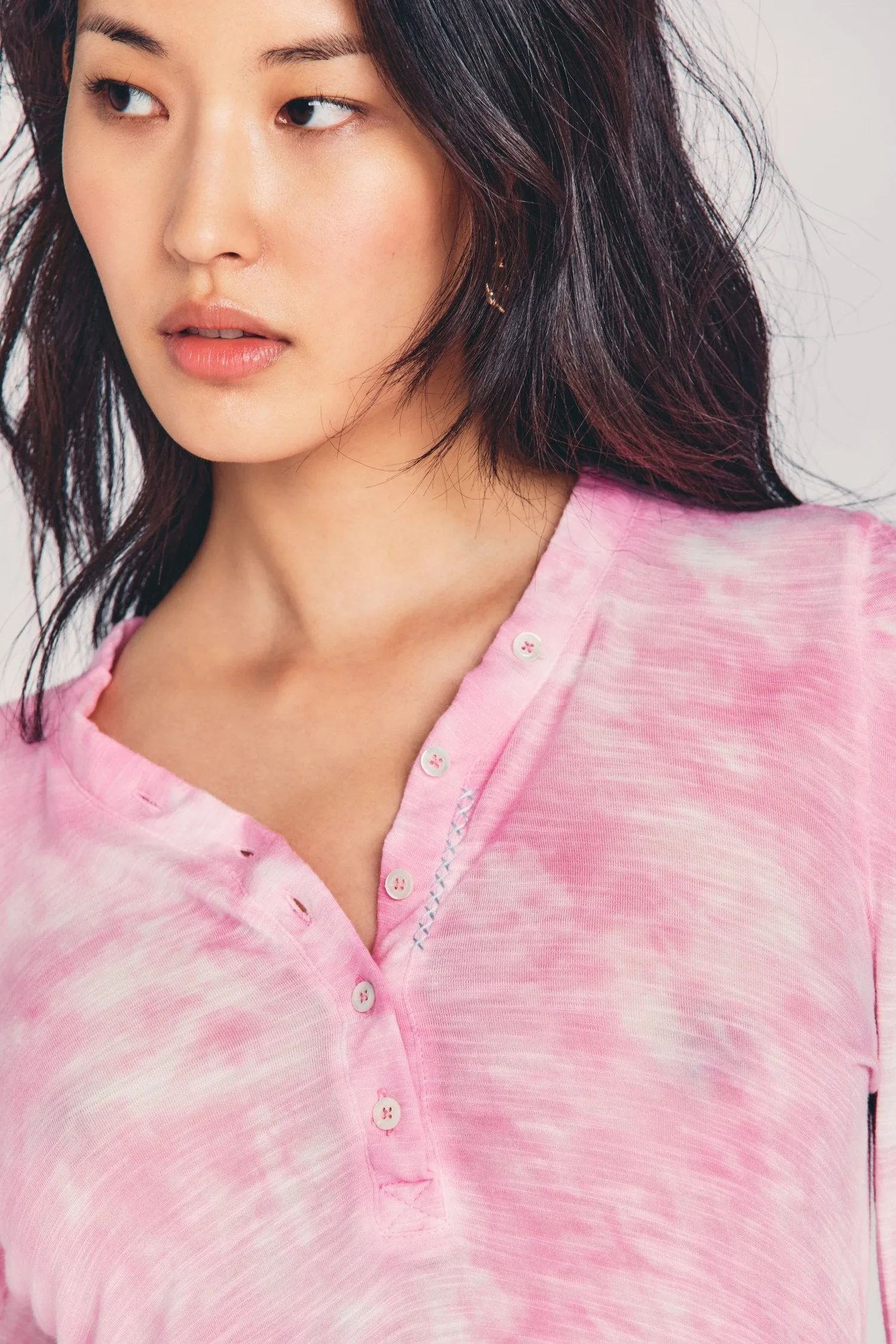 Love Shack Fancy - Toddy Henley in Pure Pink Hand Dye