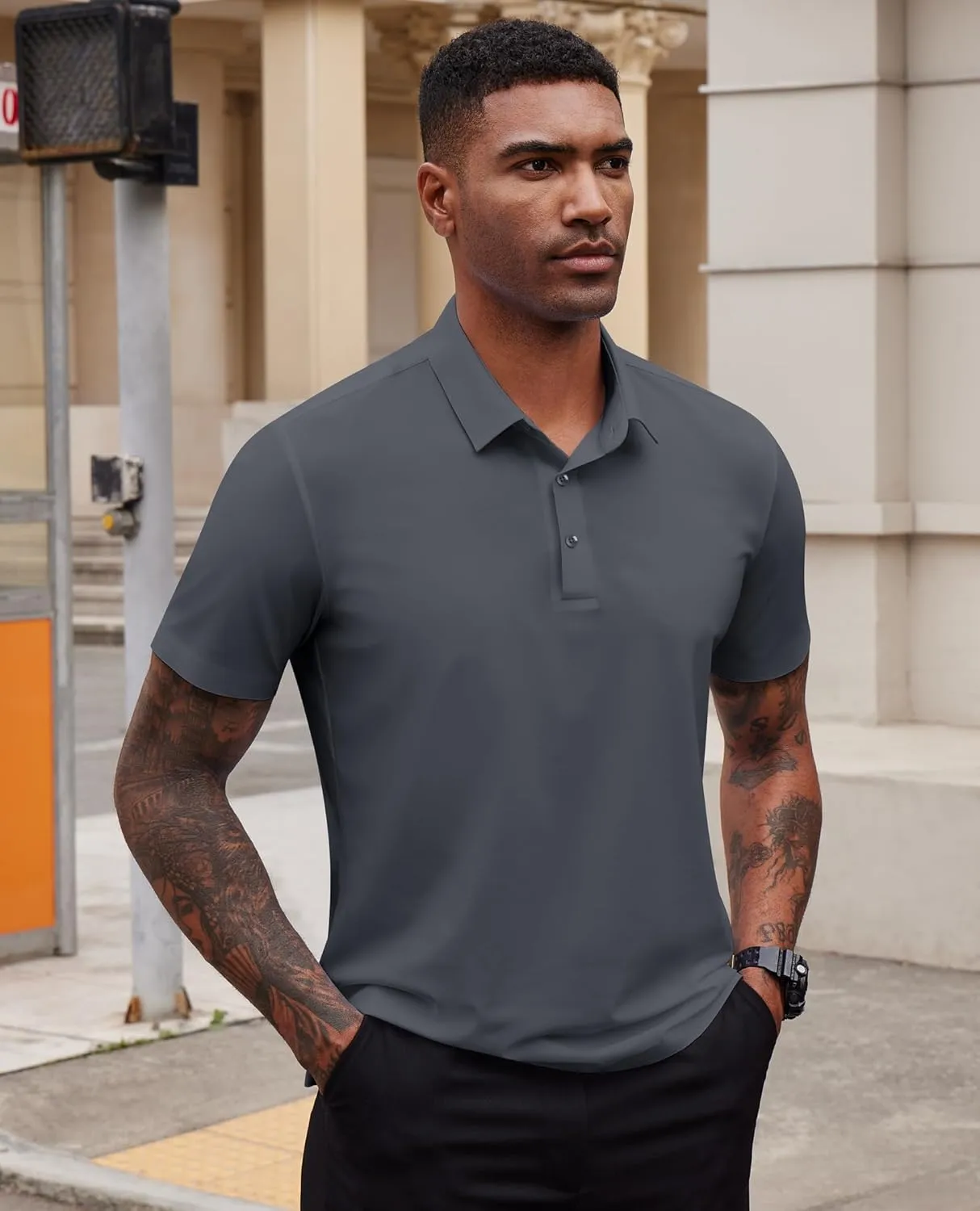 Mens Polo Shirts Short Sleeve Stretch Golf Polo Shirts Dry Fit Polo T Shirts for Men Golf Shirts Tennis Polo