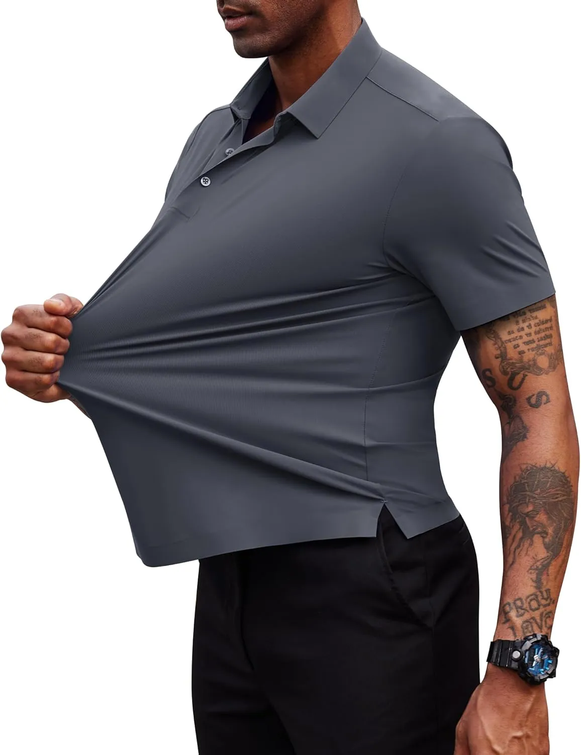 Mens Polo Shirts Short Sleeve Stretch Golf Polo Shirts Dry Fit Polo T Shirts for Men Golf Shirts Tennis Polo