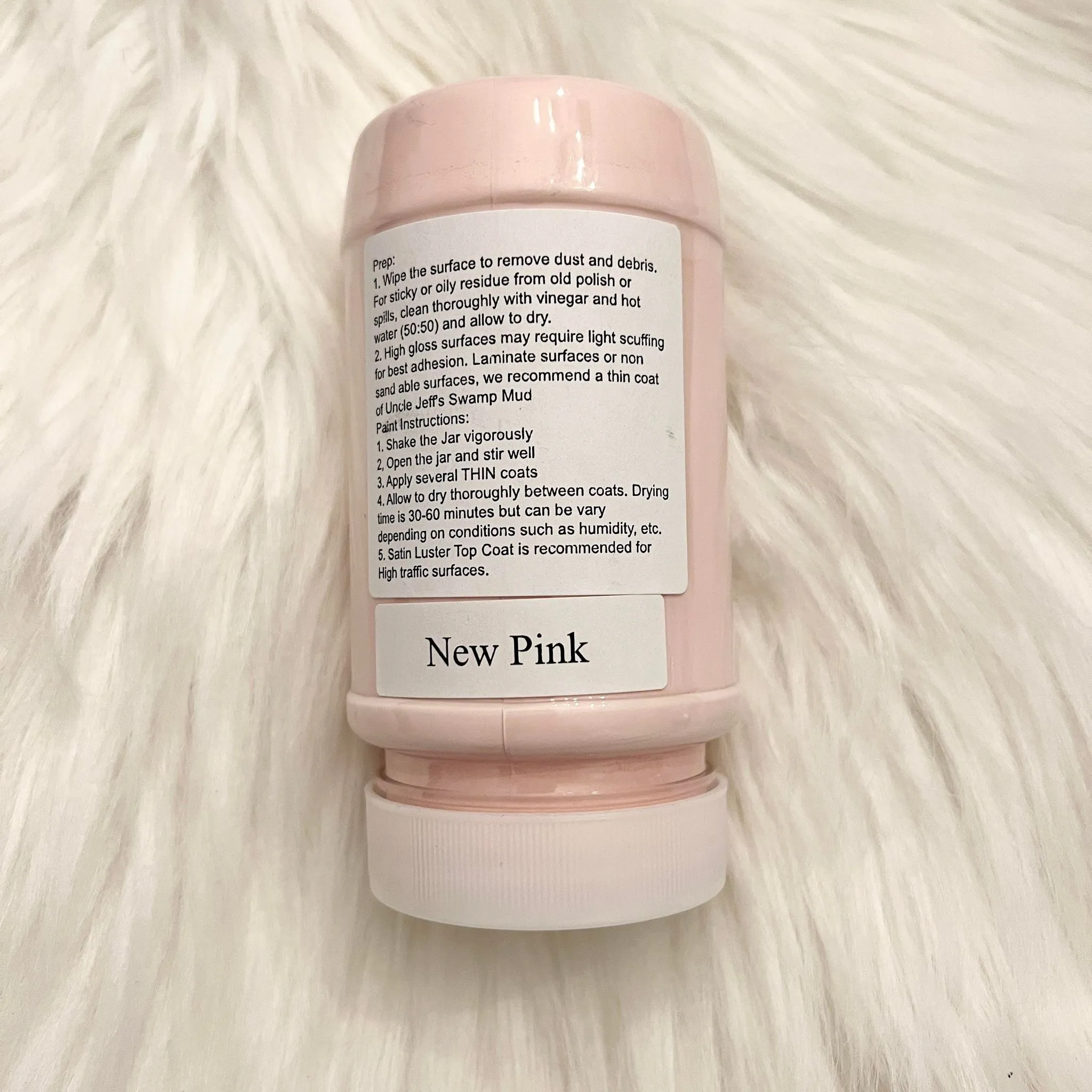 New Pink - Pink Chalk Paint 8oz - Miss Lilian's No Wax Chock Paint