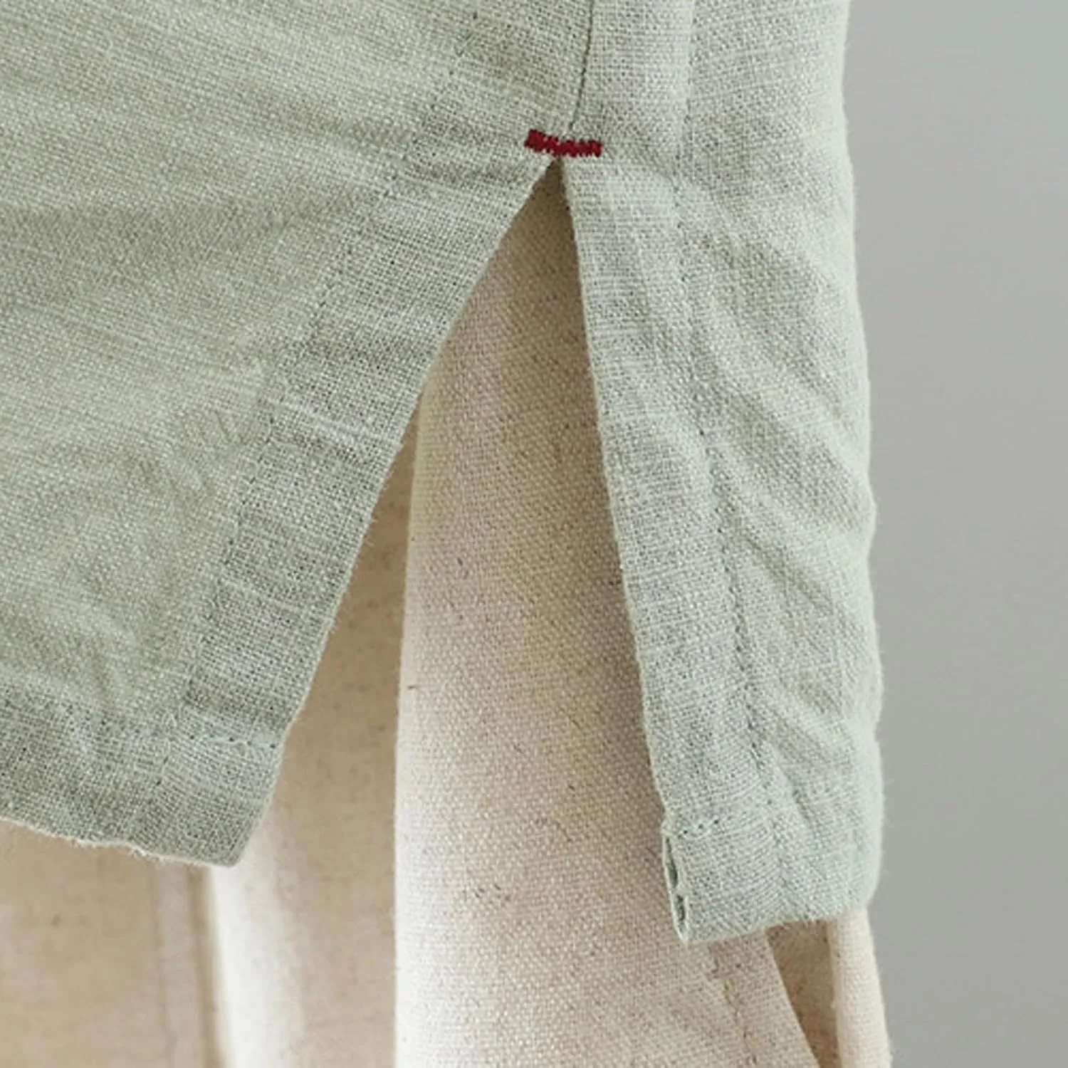 Oplxuo Womens Cotton Linen Tunic Tops Retro Chinese Frog Button Mandarin Collar Shirts Summer Causal Short Sleeve Blouses