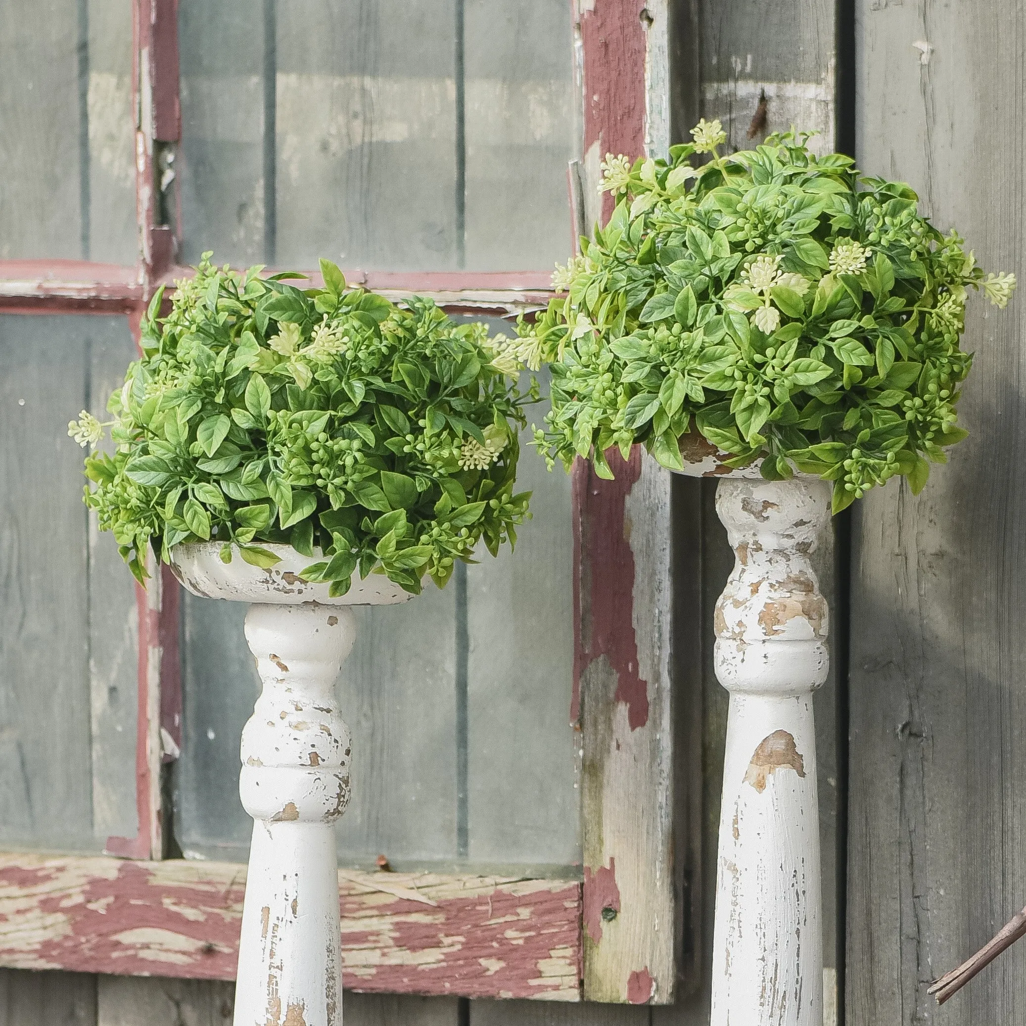 Pea Leaf and Boxwood Half Orb - 7.5"