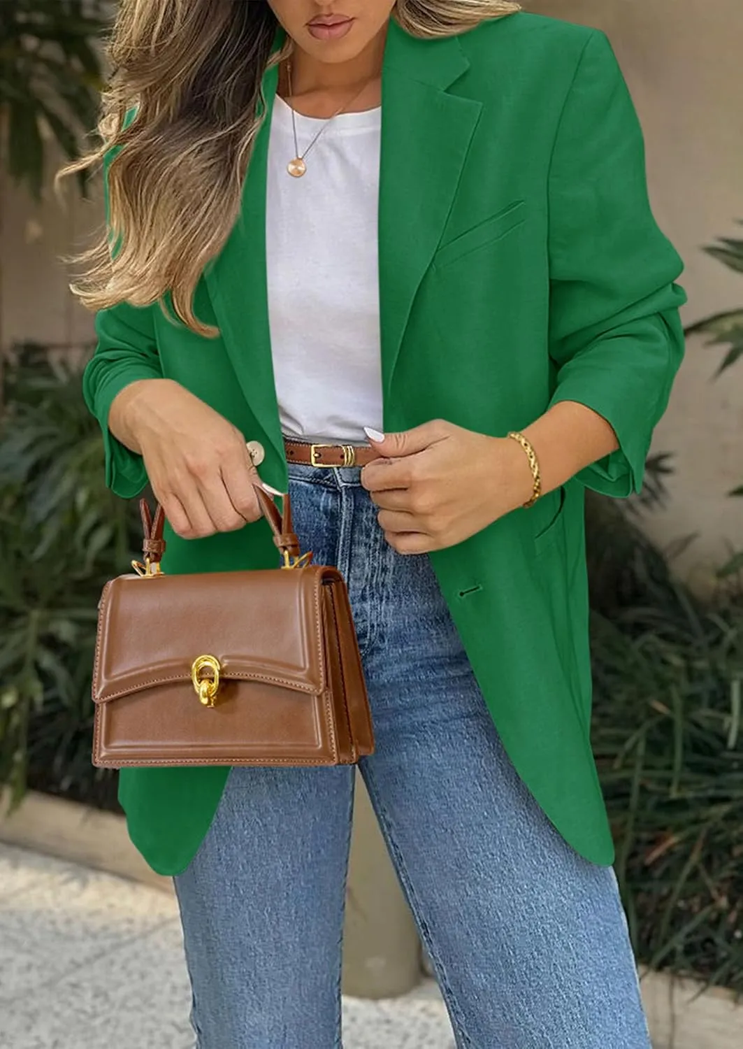 PRETTYGARDEN 2025 Blazers for Women Business Casual Long Sleeve Lapel Open Front Suit Jacket Work Blazer with Pockets