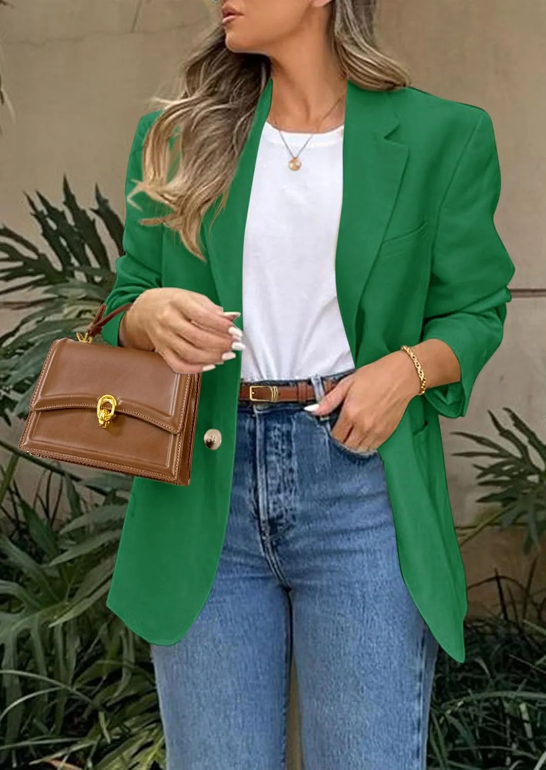 PRETTYGARDEN 2025 Blazers for Women Business Casual Long Sleeve Lapel Open Front Suit Jacket Work Blazer with Pockets
