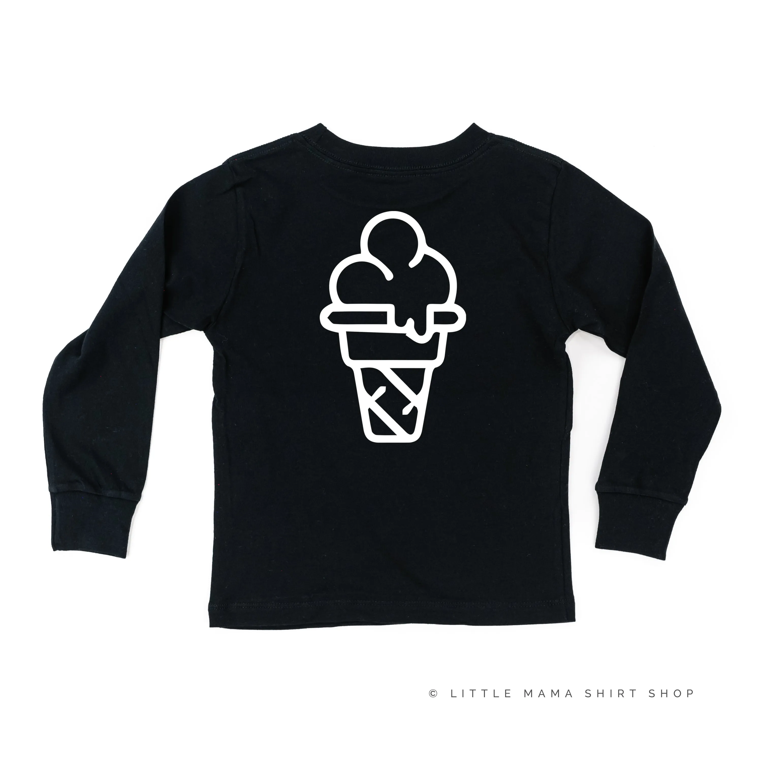 Professional Ice Cream Taste Tester -  Single Cone on Back - Long Sleeve Child Shirt