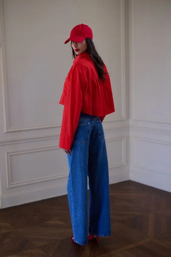 RANDOM PICKED BAGGY CROPPED LONG SLEEVED SHIRT