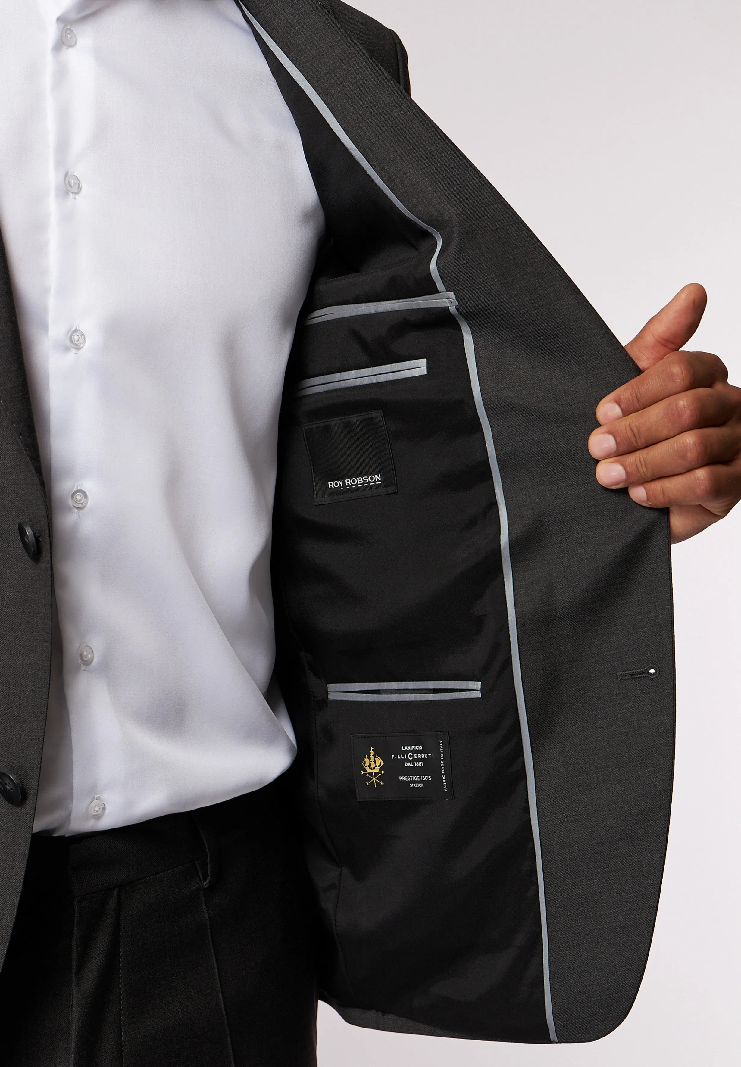 Roy Robson - Prestige 130's Stretch Sakko Suit, Charcoal