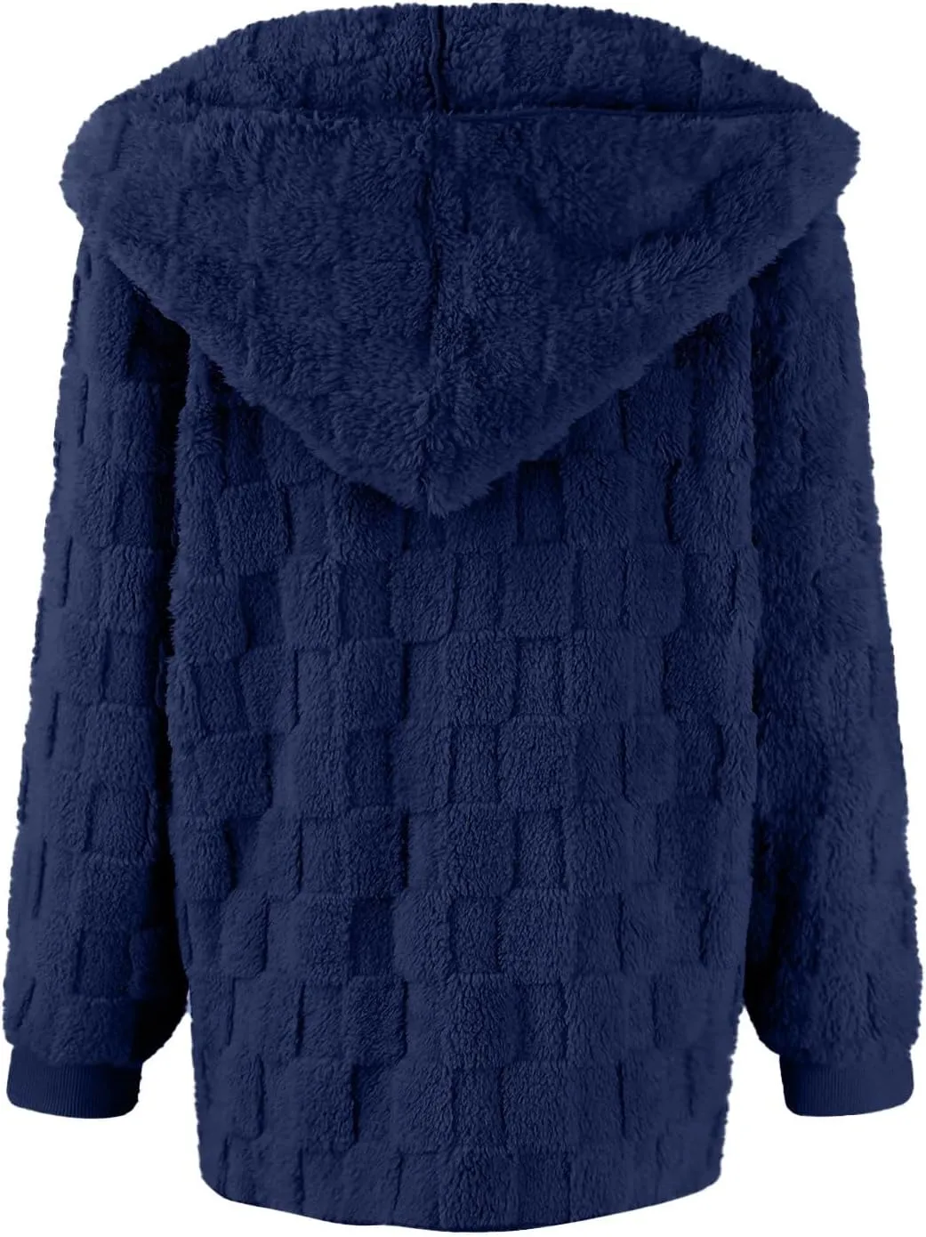Sherpa Jacket Women Fuzzy Open Front Fleece Lined Jackets Soft Warm Hooded Cardigan Sweater Winter Coat with Pockets