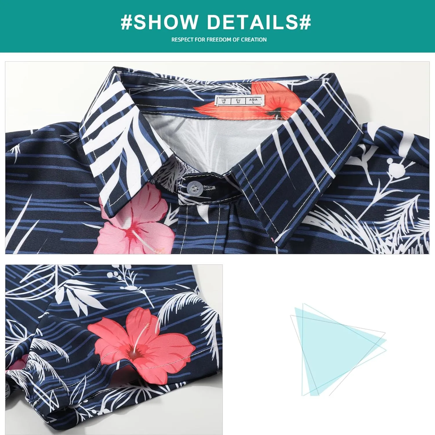 Sumolux Mens Hawaiian Floral Shirts Button Down Tropical Holiday Beach Shirts