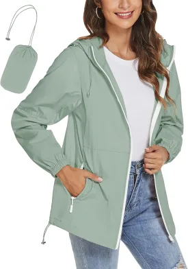 TCOT Womens Rain Jackets Waterproof Windbreaker Jackets lightweight Portable Rain Coat