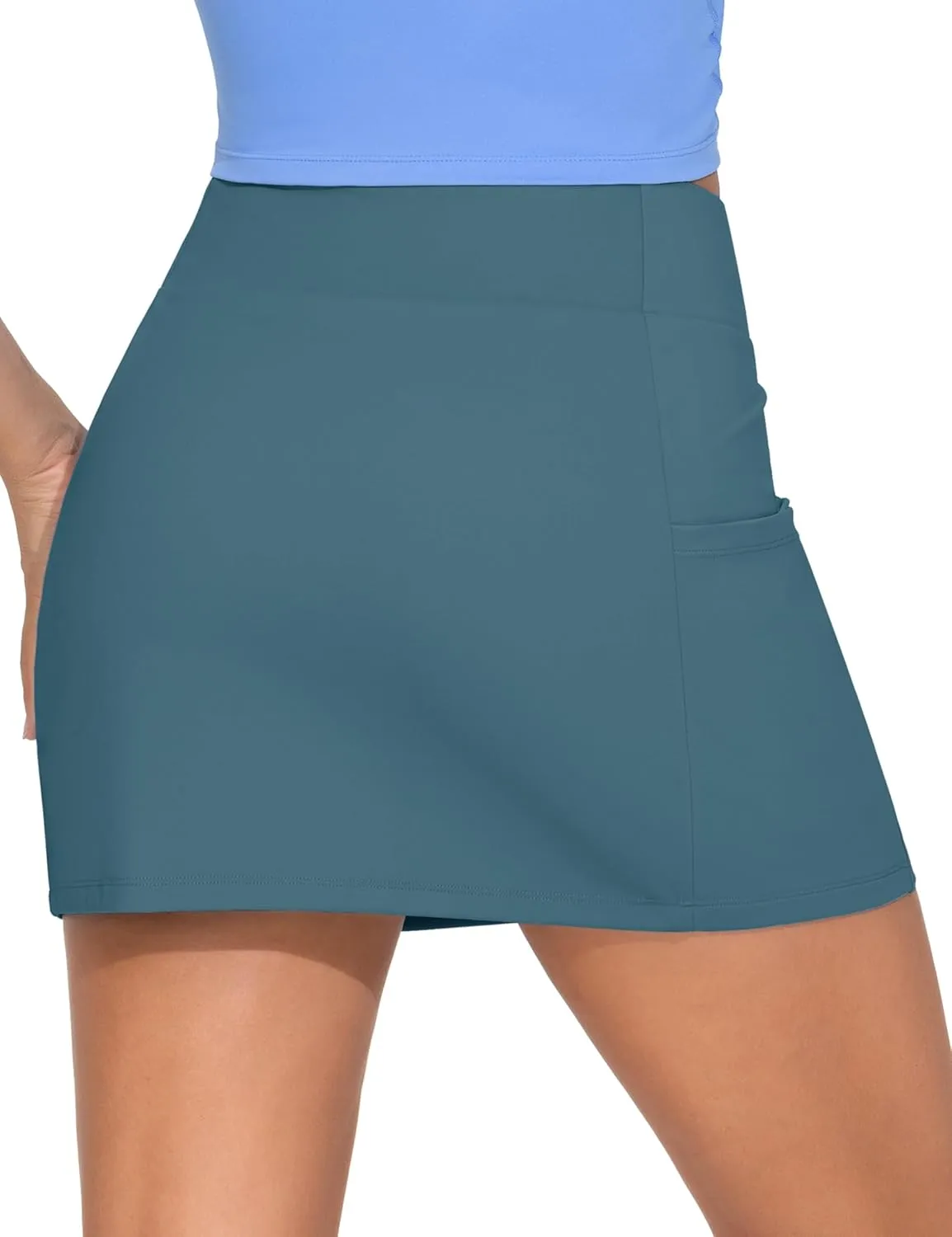 THE GYM PEOPLE Women's High Waisted Golf Skorts Tennis Mini Athletic Active Skirts Built-in Shorts with 3 Pockets