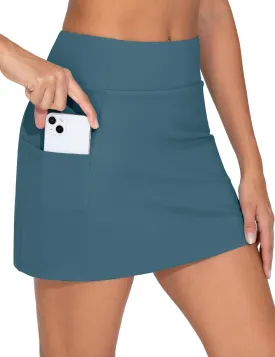 THE GYM PEOPLE Women's High Waisted Golf Skorts Tennis Mini Athletic Active Skirts Built-in Shorts with 3 Pockets