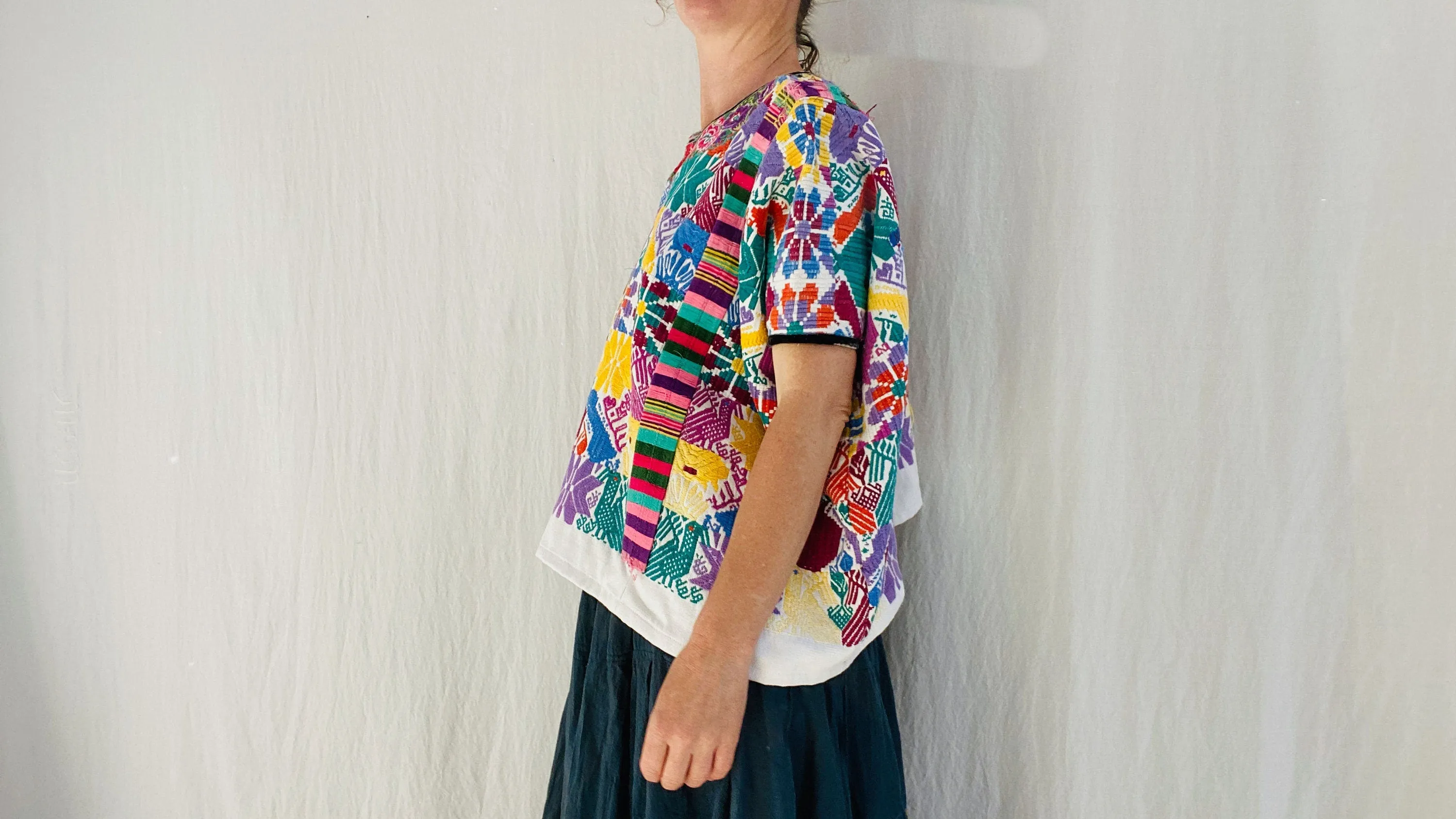 Vintage Quetzaltenango Guatemalan Huipil. Maya. Hand-woven & Embroidered