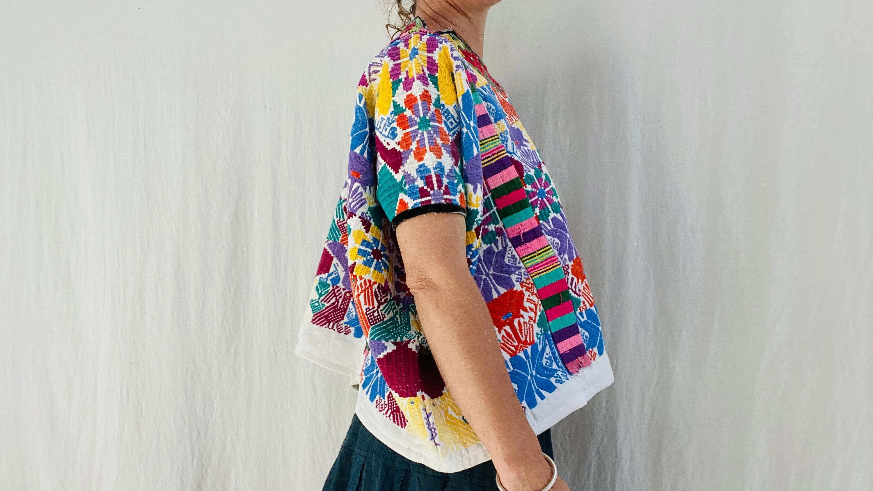 Vintage Quetzaltenango Guatemalan Huipil. Maya. Hand-woven & Embroidered
