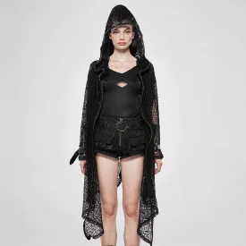 Women's Goth Net Irregular Hooded Coats